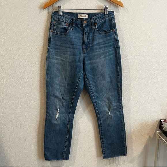Madewell The High-Rise Slim Boyjean in Dover Wash: Raw-Hemmed Edition size 24 - Picture 2 of 16